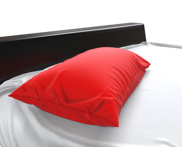 现代床红枕靠得很近