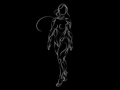 重新排列几何曲线和圆圈. 细线条的轮廓.