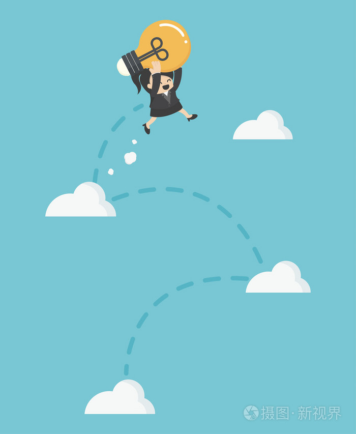 插图漫画概念的思想,使 succ 自由