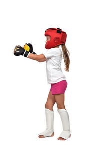 泰拳儿童泰拳的女孩照片