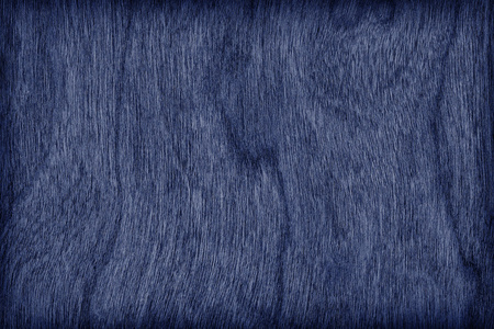 天然樱桃木单板漂白和染色黑暗海洋蓝色小插图 Grunge 纹理样本