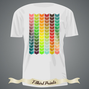 T 恤设计与抽象彩色箭头