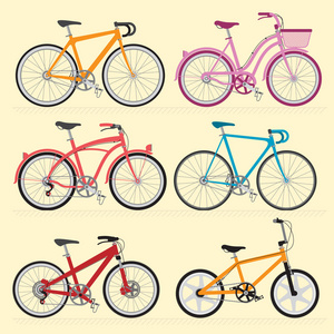 不同的颜色自行车
