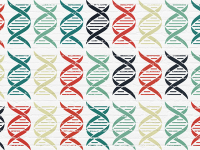 科学概念墙上背景的DNA图标
