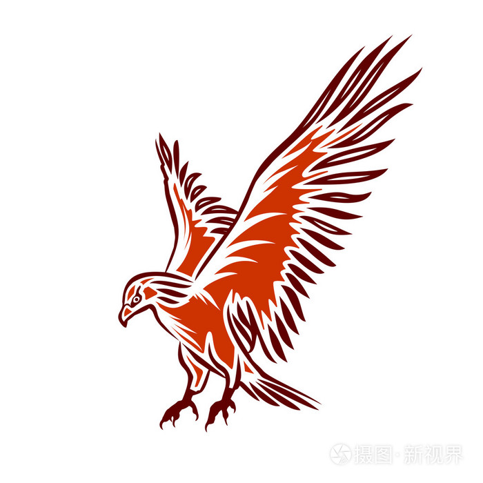 飞翔的鹰插画-正版商用图片1k440p-摄图新视界