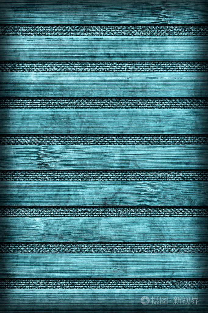 竹餐垫青色染色漂白和斑驳的小插图 Grunge 纹理