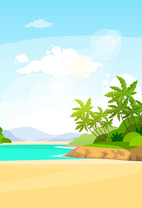 岛上的棕榈树与热带海滩