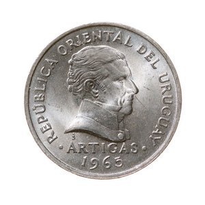 硬币。二十生丁乌拉圭共和国分离上白色的 b