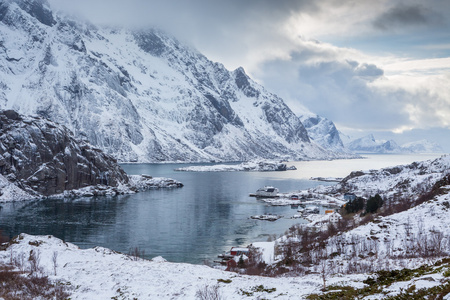 Unstad 海滩，罗弗敦群岛，没有从这条路 Steinsfjorden