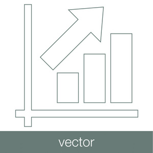 增长现金流量计划概念图标。股票图图 w