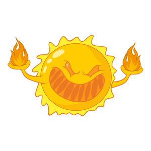 紫外线过敏邪恶的卡通太阳照片
