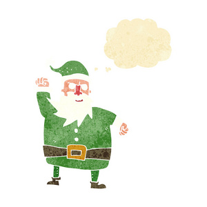 卡通圣诞老人与思想泡泡