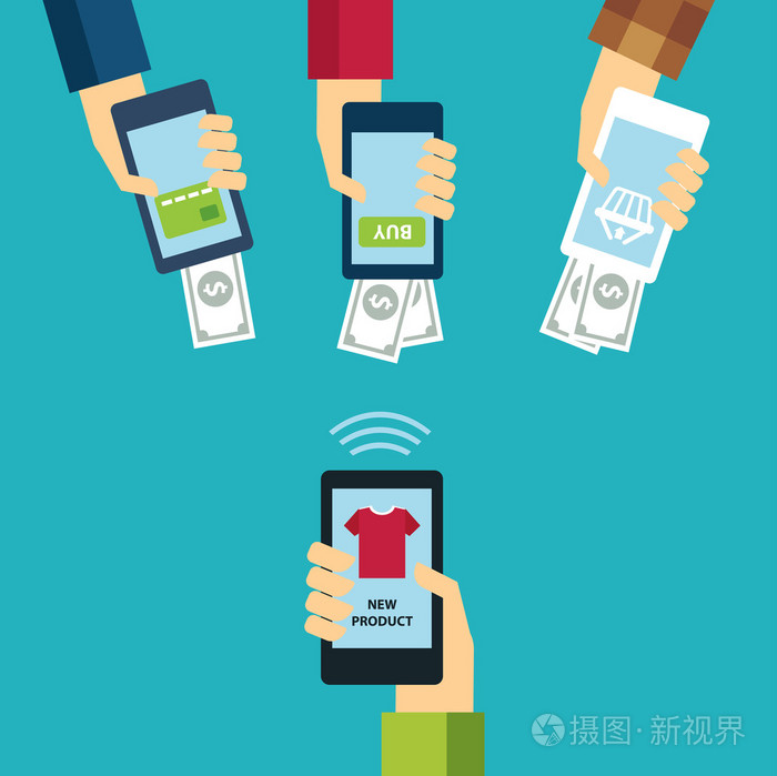 移动电子商务概念平面设计