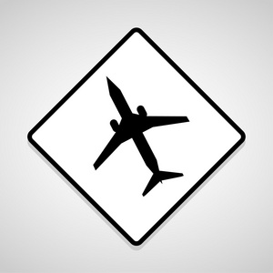 与商业飞机图标设置任何使用大黑标志。矢量 Eps10