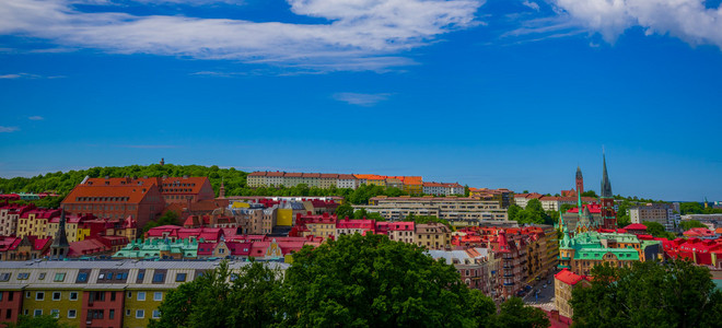 美丽的全景视图的哥德堡市中心