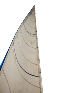 桅杆和帆在白色背景上孤立