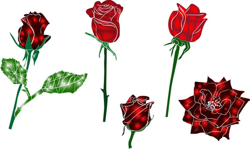 五个红玫瑰