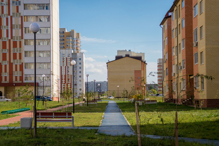 乌扬诺夫斯克，俄罗斯。新建住宅小区