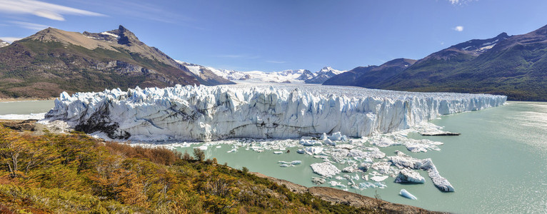 全景视图，Perito Moreno 冰川阿根廷