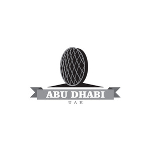 阿拉伯联合酋长国阿布扎比市符号矢量图