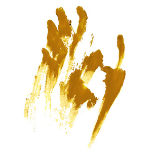 水粉画的黄色抹的手印记