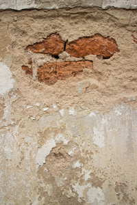 破碎的模具殖民模具墙在亚洲与小砖, vo