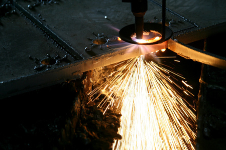 工业激光切割金属火花