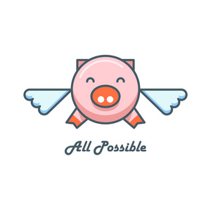 会飞的猪logo图片