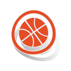 篮球标志贴纸橙色