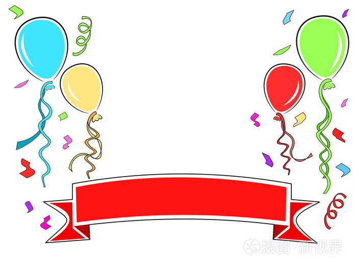 气球横幅插画-正版商用图片1k5usv-摄图新视界
