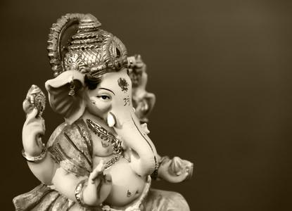 在印度教神话特写 Ganesh 桩象神 浩