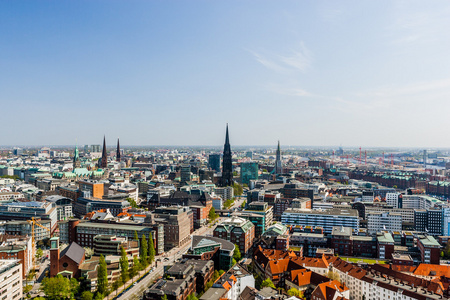 德国汉堡市中心鸟瞰图
