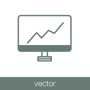 监测的图标。增长图表图标