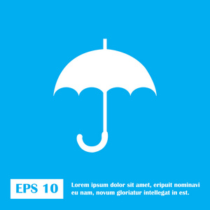 伞，蓝色图标。10 eps