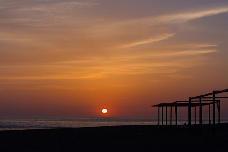 日落海滩