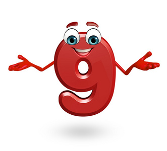 卡通人物的九个数字与符号图片