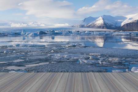 打开木地板，Jokulsarlon 冰融化湖