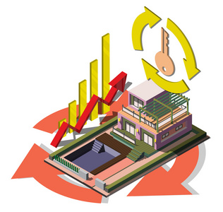 信息图形房地产经纪人概念的插图