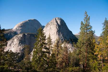 徒步旅行 panaramic 火车在约塞米蒂