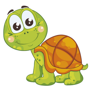 字母表的动物可爱的卡通龟,在摆姿势海生鱼海生海鲜剪影旧学校像素