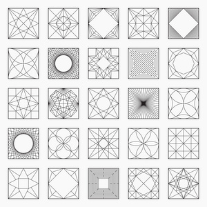 组的几何元素  图标，方形图案