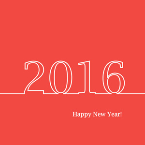 创意快乐新的一年 2016年设计。平面设计。粉红色红色白色。矢量图 eps10 2016 数与快乐新的一年文本
