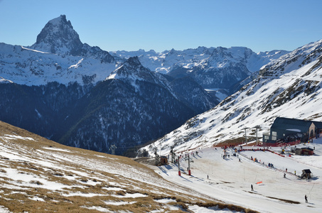 对峰值 du Midi dOssau Artouste 滑雪胜地