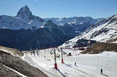 对峰值 du Midi dOssau Artouste 滑雪胜地