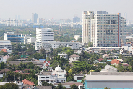 高层建筑在曼谷，泰国的视图