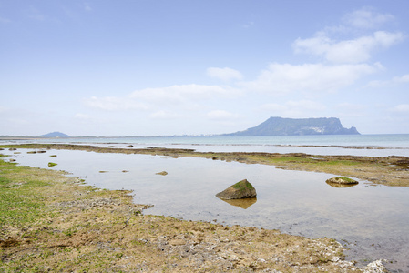 景观的 Gwangchigi 海滩，城山日出峰