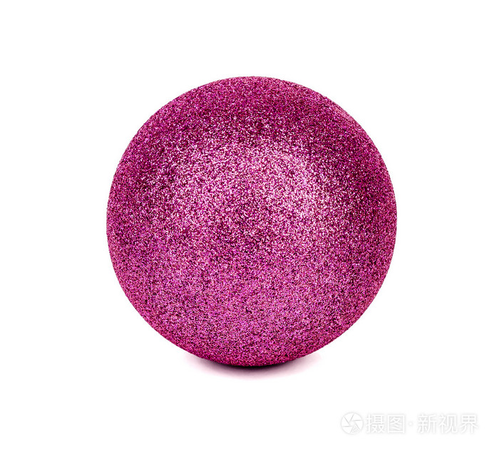 圣诞球粉红色白色背景上