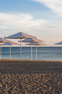 在海滩上黑海遮阳伞
