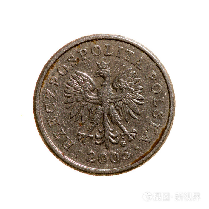 波兰硬币孤立在白色背景上的二十便士返回页首