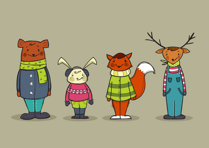 动物穿衣服可爱的小动物穿衣服照片